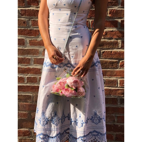 Clear Vinyl Bucket Bag | Crossbody Shiny Cord Stadium Bag - Picture 6 of 7